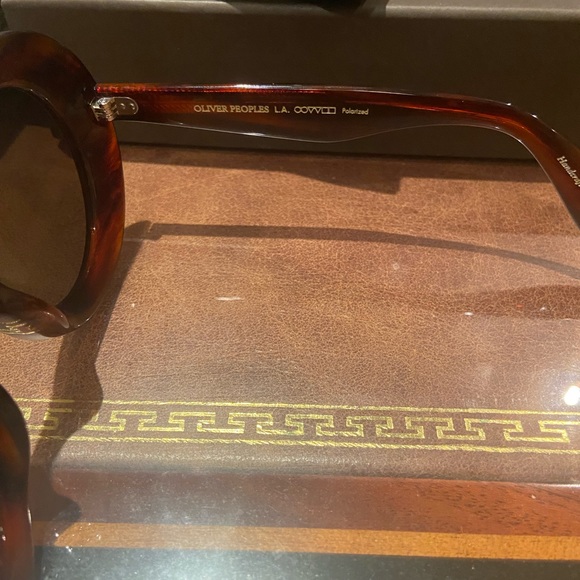 Authentic Oliver Peoples Dejeanne Oversize Sunglasses Red Tortoise Round Frame - Picture 4 of 10
